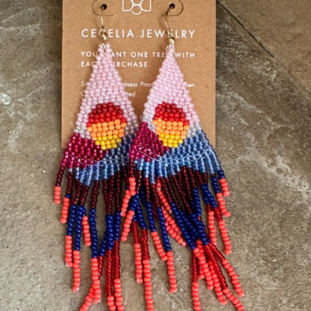 Colorful Beaded Earrings - Picture 3 of 3
